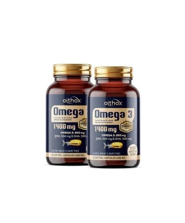 Oithox Omega 3 Fish Oil 1400 mg 30 Capsules 2 Pack