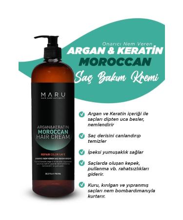 MARU Repairing Moisture Argan and Keratin Moroccan Hair Care Cream 750 ml 8699211721150 - Buy Online on GoSupps.com