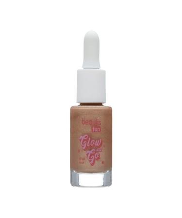 beaulis fun Glow and Go Brightening Tinted Moisturizing Makeup Base Liquid formula and dropper packaging