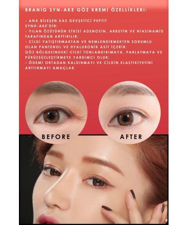 BRANIG Intensive Firming Under-Eye Brightening Syn-ake Miracle Eye Cream - Buy Online on GoSupps.com