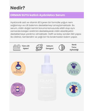 JOLAPOL Hyaluronic Acid Brightening and Moisturizing Serum 30 ml - Srm01- Forest Water Extract Repairing Effect - Buy Online on GoSupps.com