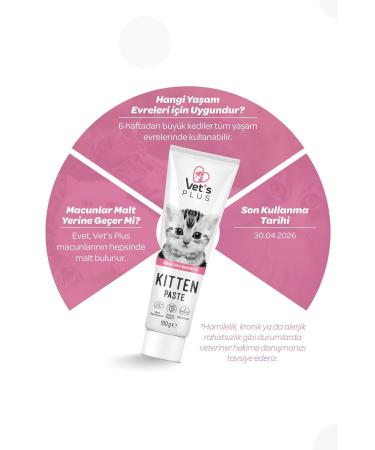 Vet's Plus Kitten Malt Paste 100gr (MULTIVITAMIN FOR MOTHER AND KITTENS) - Buy Online on GoSupps.com