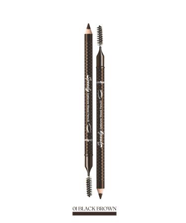 PERIPERA Soft Texture Smooth Appearance Eyebrow Pencil Peripera Speedy Eyebrow Wood Pencil (1 Black Brown)