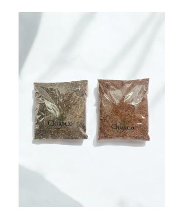 SOFT 250 gr Chia Seed + 250 gr Flax Seed Package (0 Organic and Real)