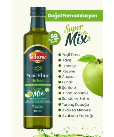 Sehine Green Apple Detox Vinegar Supermix Vinegar Helps to Eliminate Edema Natural Fermentation 250ml - Buy Online on GoSupps.com