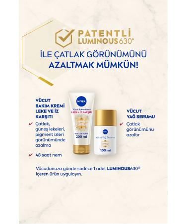 NIVEA Luminous630 Anti-Stretch Oil Serum 100ml and Anti-Spot Body Care Cream 200ml X2 Pieces - Buy Online on GoSupps.com