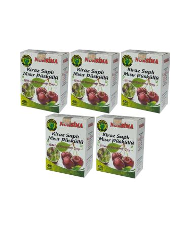 Nursima Cherry Stalk Corn Tassel Herbal Mix Tea 40's Filter Bags 5 Boxes