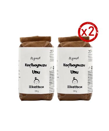 ketbox Organic and Natural 2-Pack Carob Flour 460gr (2X230GR PACK) - Certified for 8 Months and Above