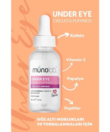 MUNOLAB Under Eye Puffiness Bright Under Eye Appearance Supporting Care Serum (caffeine 5% - Vitamin C) - Buy Online on GoSupps.com