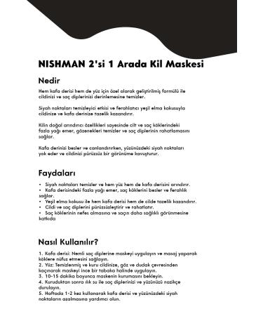 NISHMAN 2 in 1 Clay Mask - Blackhead Remover for Scalp and Face & Green Apple Scent - Buy Online on GoSupps.com