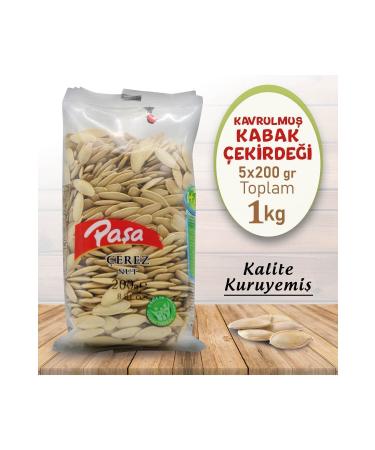 Pasha Nuts Roasted Pumpkin Seeds 200 gr X 5 Pieces (TRANSPARENT PACKAGE - TOTAL 1 KG) - Buy Online on GoSupps.com