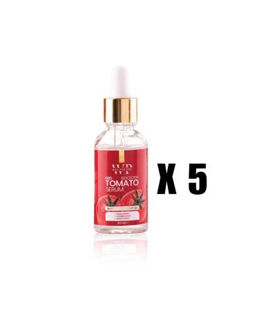 whisperpro 5PCS Red Booster Tomato Serum 30 ml - Brightening Antioxidant Tomato Serum with Lycopene