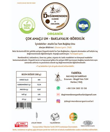 Organic Heirloom Multi-Purpose Flour from the Mill - For Baklava and Pastry - 10 Kilos - Buy Online on GoSupps.com