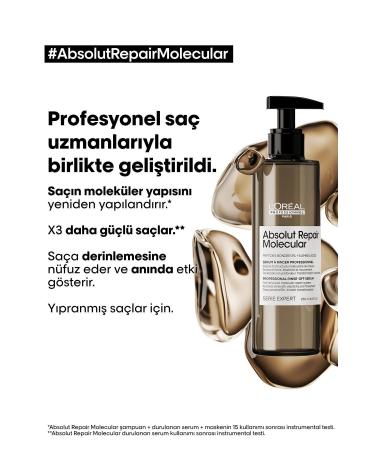 L'Oreal Paris Serie Expert Absolut Repair Molecular Serum Rinse for All Damaged Hair - Buy Online on GoSupps.com