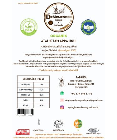 Organic Heirloom Whole Barley Flour from the Mill - 5 Kilos - Buy Online on GoSupps.com