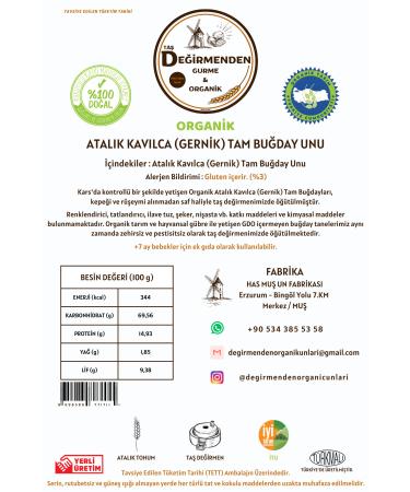 Organic Atalik Kav lca Gernik Whole Wheat Flour from the Mill - 10 Kilos - Buy Online on GoSupps.com