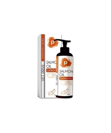 Vet Prive Veterinary Salmon Oil Omega 3 and Omega 6 Liquid Support for Cats and Dogs 200 Ml