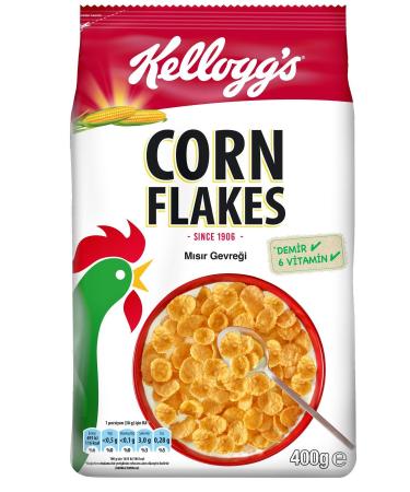 Kellogg's Corn Flakes Breakfast Cereal 400g x 10 Pieces Source of Fiber Contains Iron and 6 Vitamins - Buy Online on GoSupps.com