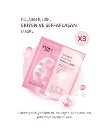 Dermal Seoulface Collagen Hydrogel Transparent Melting Mask 34g 3 Pieces