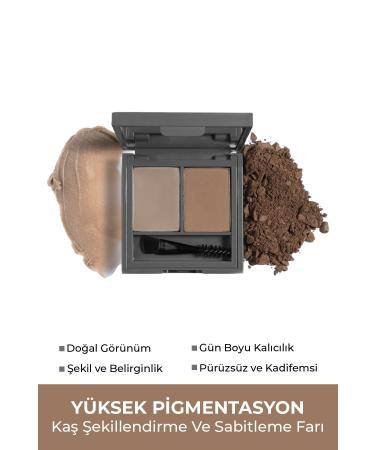 Alix Avien Eyebrow Shadow Brown - Eyebrow Shaping and Fixing Shadow - Perfect Fix Brow Palette 702 Brown