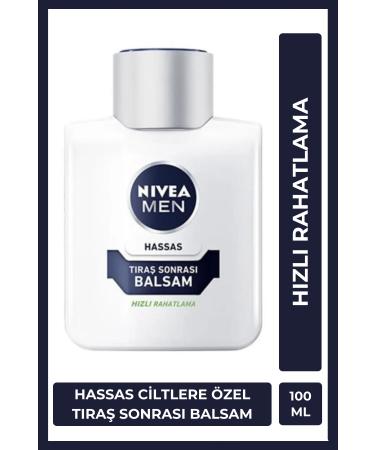 NIVEA MEN Men's After Shave Balsam 100ml Fast Relief for Sensitive Skin Comfortable Shaving Experience