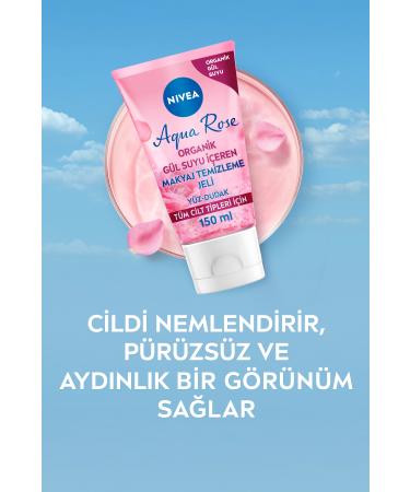 NIVEA Aqua Rose Organic Rose Water Make-Up Remover Gel 150ml Removes Waterproof Make-Up - Buy Online on GoSupps.com