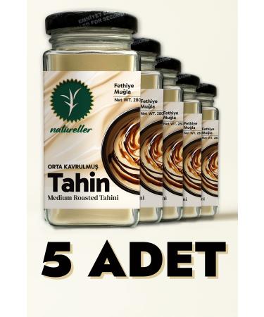 Natureller Tahini Medium Roasted Fethiye - Local Sesame 280 gr (5 Pieces)