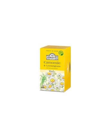 Ahmad Tea Relaxing Chamomile Tea and Lemon Grass 20 Pieces 4 Packs (20x4 80 pieces) Camomile Tea