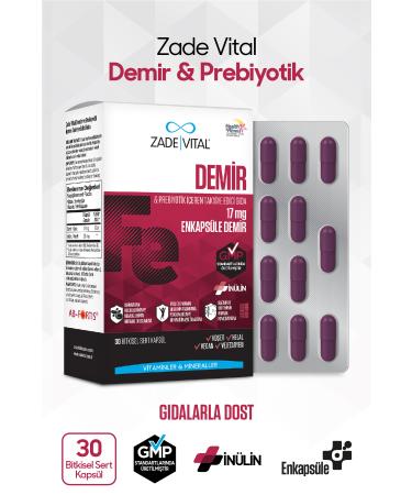 Zade Vital Iron and Prebiotic Supplementary Food 30 Capsules - Buy Online on GoSupps.com
