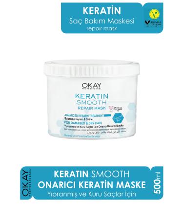 Okay Hair Care Mask Smooth Keratin 500ml Professional