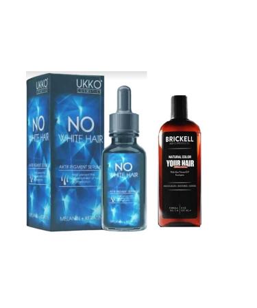 UKKO Cosmetics Hair Active Pigment Melanin Kratin Hair Serum and Brickell Hair Whitening Remover