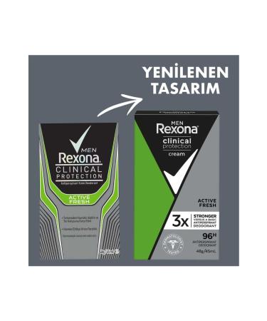 Rexona Clinical Protection Men's Stick Deodorant Active Fresh 96 Hour Protection 45 ml