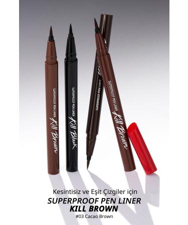 CLIO Sponge-Tipped Waterproof Pencil Eyeliner Clio Superproof Pen Liner Kill Brown (03 Cacao Brown) - Buy Online on GoSupps.com