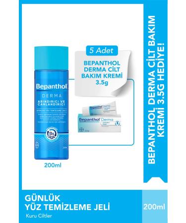 Bepanthol Derma Facial Cleansing Gel 200 ml 5 Pieces Skin Care Cream 3.5 G