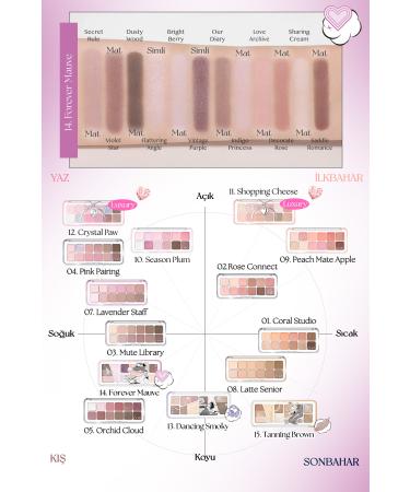 CLIO Light Textured Intense Color Eyeshadow Palette Pro Eye Palette Air (14 FOREVER MAUVE) - Buy Online on GoSupps.com