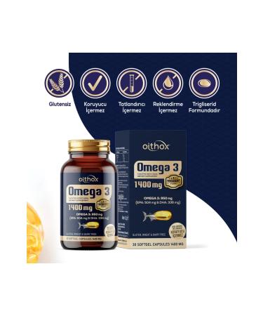 Oithox Omega 3 Fish Oil 1400 mg 30 Capsules 3 Pack - Buy Online on GoSupps.com