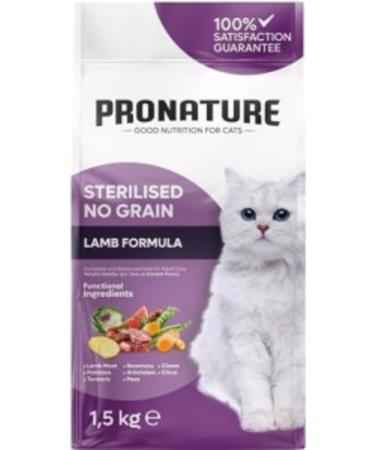 pronature Sterilized Grain-Free Adult Cat Food Lamb 1.5 Kg