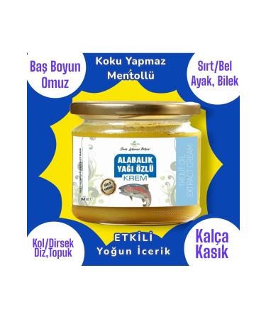SINA LOKMAN HEKIM Trout Oil Extract Cream (Unboxed Glass Jar 210 ml) Menthol Scented 0 Effective Strong Formula