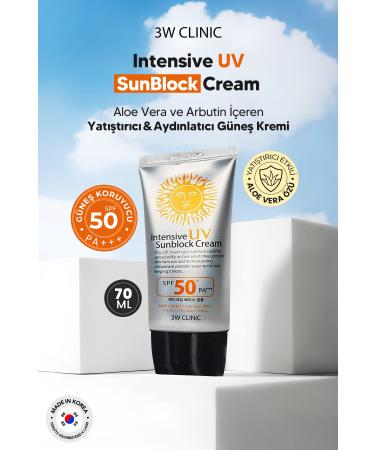 3W CLINIC High Protection Sun Cream 3w Clinic Intensive Uv Sun Block Cream Spf50+ Pa+++ - Buy Online on GoSupps.com