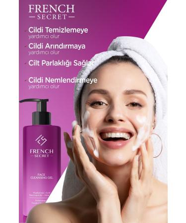 French Secret Facial Cleansing Gel for Acne and Pimple Prone Skin 200ml Hyaluronic Acid Niacinamide - Buy Online on GoSupps.com