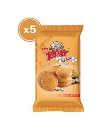 Elvan Biscotime Hazelnut Chip Cookies 250 Gr. (5 Pieces)