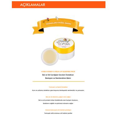 Missha Honey and Milk Nourishing and Moisturizing Night Lip Balm A'PIEU Honey & Milk Lip Sleeping Pack - Buy Online on GoSupps.com