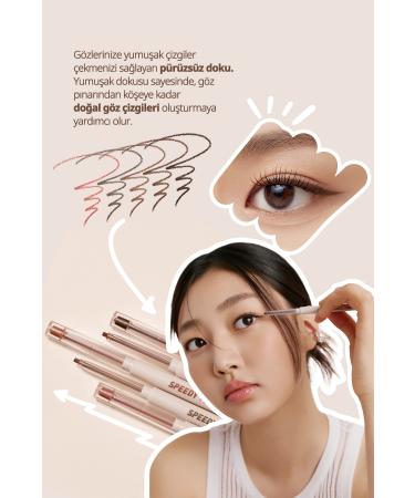 PERIPERA Waterproof Easy-to-Use Eyeliner Peripera Speedy Pencil Liner (2 Neutral Brown) - Buy Online on GoSupps.com