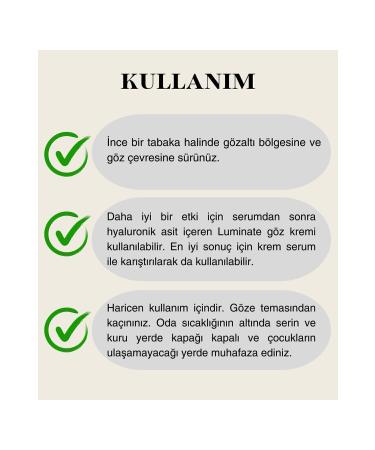 Luminate Under Eye Serum Anti-Wrinkle and Dark Circle Eye Intensive Moisturizer Hyaluron Collagen Peptide - Buy Online on GoSupps.com