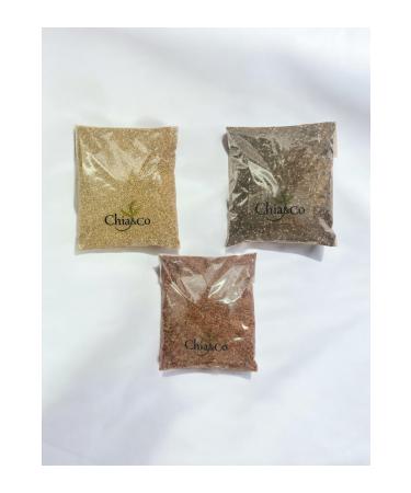 SOFT 250 gr Chia Seed + 250 gr Flax Seed + 250 gr Quinoa Seed Package (0 Organic and Real)
