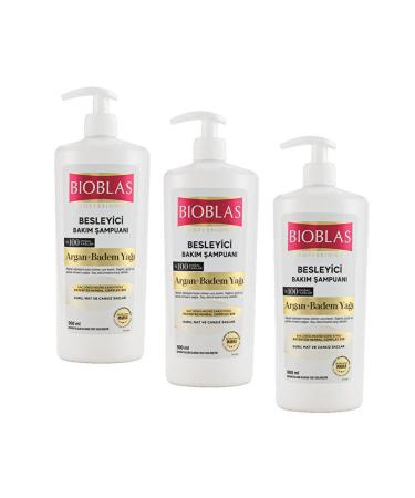 Bioblas Nourishing Care Shampoo Argan and Almond Oil 900 ml 3 Pieces