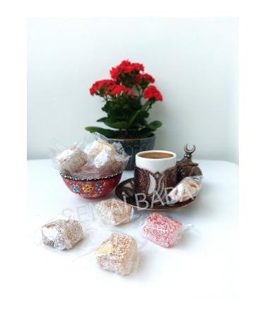 SEMA BABA Mixed (Hazelnut Peanut Rose Plain) Single Turkish Delight - Does not contain glucose syrup. 1 Kg