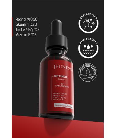 Jeunesse Anti-Wrinkle and Anti-Aging Brightening Vitamin A Retinol Serum 30 ml 0.5% Retinol Squalane - Buy Online on GoSupps.com