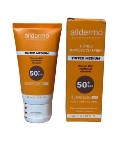 Alldermo Spf 50 Tinted Medium Sunscreen Cream 50 ml Tube