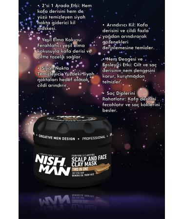 NISHMAN 2 in 1 Clay Mask - Blackhead Remover for Scalp and Face & Green Apple Scent - Buy Online on GoSupps.com
